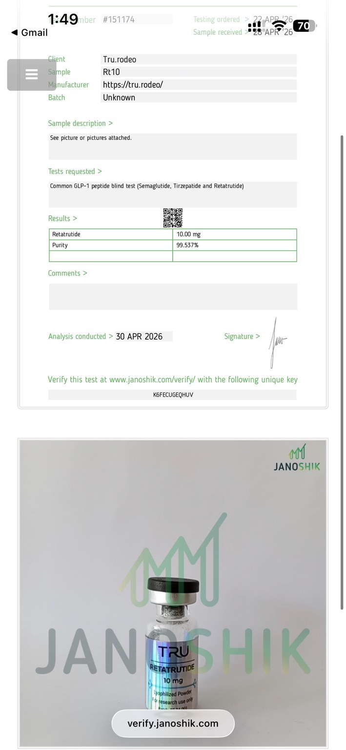 Janoshik vial proof screenshot